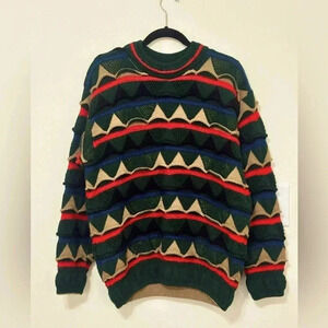 COOGI Vintage Wool‎ Textured Abstract Sweater